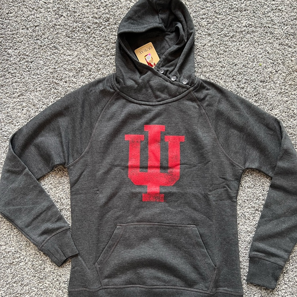 University of Indiana Cowl Neck Hooded Sweatshirt Sz Sm